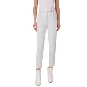 Akris Punto Fred Virgin Wool Gabardine Tapered High Waist Ankle Pants NWOT
